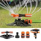 Eterbiz Garden Sprinkler, 3 Arm Sprayer Automatic Lawn Sprinkler,...