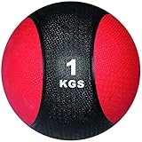 POWRX Medicine Ball Air Filled - Colour Red/Black (1kg)