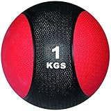 POWRX Medicine Ball Air Filled - Colour Red/Black (1kg)