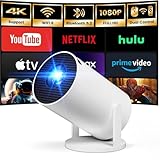 [Built-in Apps] Mini Projector with WIFI 6 and Bluetooth, 4K...