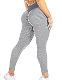 RIOJOY Scrunch Butt Leggings Women 3D Mesh Knitted Honeycomb...