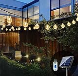 Solar Garden Lights with USB, 60 LED Outdoor String Lights Solar...