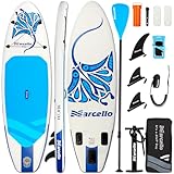 Inflatable Stand UP Paddle Board, 10’6 x 33” x 6” Paddle...