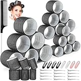 Thrilez 39PCS Hair Curlers Rollers with Clips Black Hair Roller...