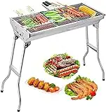 Uten Barbecue Grill Stainless Steel BBQ Charcoal Grill Smoker...