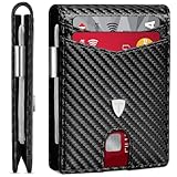 TEEHON Mens Wallets Slim RFID Blocking Carbon Fiber Leather...