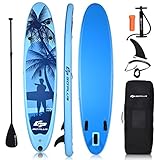 COSTWAY Inflatable Stand Up Paddle Board, 16cm Thick SUP with...