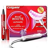 Colgate Max White Ultimate at Home LED Teeth Whitening Kit,...