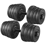 Yaheetech 30KG Adjustable Weight Dumbbells 15KGx2 Dumbbells Set...