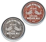 Viking Revolution Mustache Wax 2 Pack - Beard Wax & Moustache Wax...