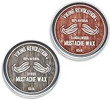 Viking Revolution Mustache Wax 2 Pack - Beard Wax & Moustache Wax...