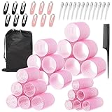 Hair Rollers with Clips 50PCS, Velcro Rollers for Hair Volume 4...