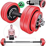 Sportstech 2in1 innovative Dumbbell & Barbell Set with Silicone...