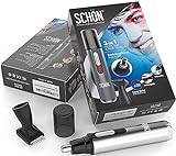Ear and Nose Trimmer for Men by Schon, Stainless Steel 3-in-1...