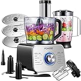 FOHERE Food Processor Multifunctional, 3-Speed Food Processor and...