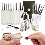 LOCK COWBOY 20-Piece Lockpicking Set with Transparent Padlock and...