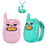 Rechargeable Kids Walkie-Talkies with FM Radio, 2 Miles Range,...