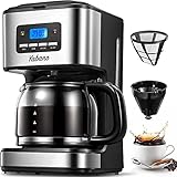 Yabano Coffee Maker, Filter Coffee Machine with Timer, 1.5L...