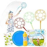 KreativeKraft Giant Bubbles Kit, Outdoor Games For Kids With 4...