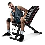 OUNUO Adjustable Weight Bench - Utility Foldable Workout Bench...