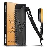 MARKHOR® Cut Throat Razors Kit, Matte Black with 24K Gold Plated...