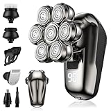 Electric Head Shavers for Men - 5 in 1 Electric Rotary Razor for...