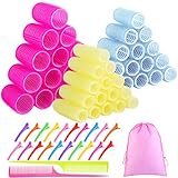 URATOT Self Grip Hair Rollers Set 45 Rollers, 36mm, 25mm, 15mm,...