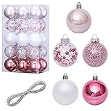 LessMo 30Pcs Christmas Baubles, 6cm Christmas Tree Decorations...