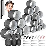 Thrilez 39PCS Hair Curlers Rollers with Clips Black Hair Roller...