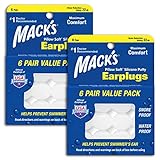 Mack's Pillow Soft Silicone Earplugs - 6 Pair (Pack of 2), Value...