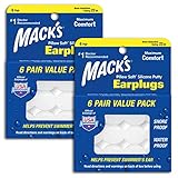 Mack's Pillow Soft Silicone Earplugs - 6 Pair (Pack of 2), Value...