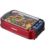 CUSIMAX Electric Grill with Large LED Display, 1500W Indoor...