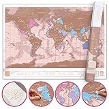 Luckies of London | Scratch Map Rose Gold | Scratch Off World Map...