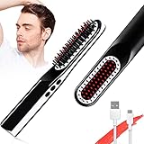 Beard Straightener Brush, leegoal New Upgraded USB Rechargeable...