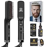 Ceenwes 3 in 1 Professional Beard Straightener with Beard Oil...