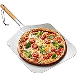 Onlyfire Large Aluminum Pizza Peel, with Wooden Handle, 12' x 14'...