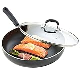 VonShef Aluminium Saute Pan 28cm / 4.3L Non-Stick with Glass Lid...