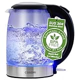 COSORI Electric Kettle Glass, Fast Boil Quiet, 3000W 1.5L with...