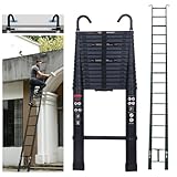 6.2M 20.3FT Telescopic Ladder with Detachable Hook, Aluminum...