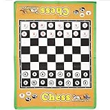 Jumbo Chess Carpet, Giant Game Board with Chess Pieces (34 x 26...