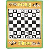 Jumbo Chess Carpet, Giant Game Board with Chess Pieces (34 x 26...