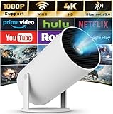 Mini Projector with WIFI 6 and Bluetooth, 4K 1080P Support...