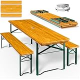 CASARIA® Garden Table & Bench Set | Beer Table | 170cm | 3 Piece...