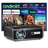 [Built-in Apps & Auto Focus/Keystone] Smart Projector 4K, VOPLLS...