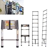 Ladders Extendable Telescopic 8.5FT/ 2.6M Ladder Heavy-Duty Multi...