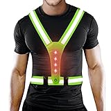 NEKAN Reflective Running Vest, LED Sports Reflective Vest for...