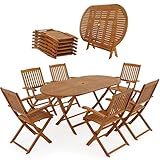 CASARIA® Boston Oval Dining Table and 6 High Back Chairs |...