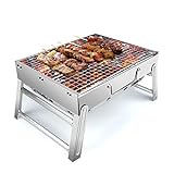 Stainless Steel BBQ Barbecue Grill , Portable Folding Charcoal...