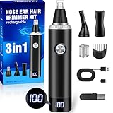 Rechargeable Nose Hair Trimmer for Men and Women, 3-in-1...