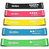 Gritin Resistance Bands, [Set of 5] Skin-Friendly Resistance...